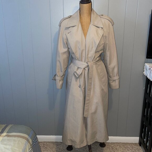 Vintage London Fog Trench Coat Size 10 Petite - Picture 1 of 16